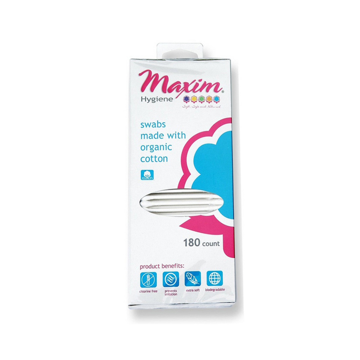 Maxim, Organic Cotton Swabs, Matchbox Pack, 180pcs