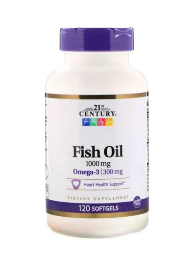 21st Century, Fish Oil 1000mg, omega-3 300mg, 120softgels