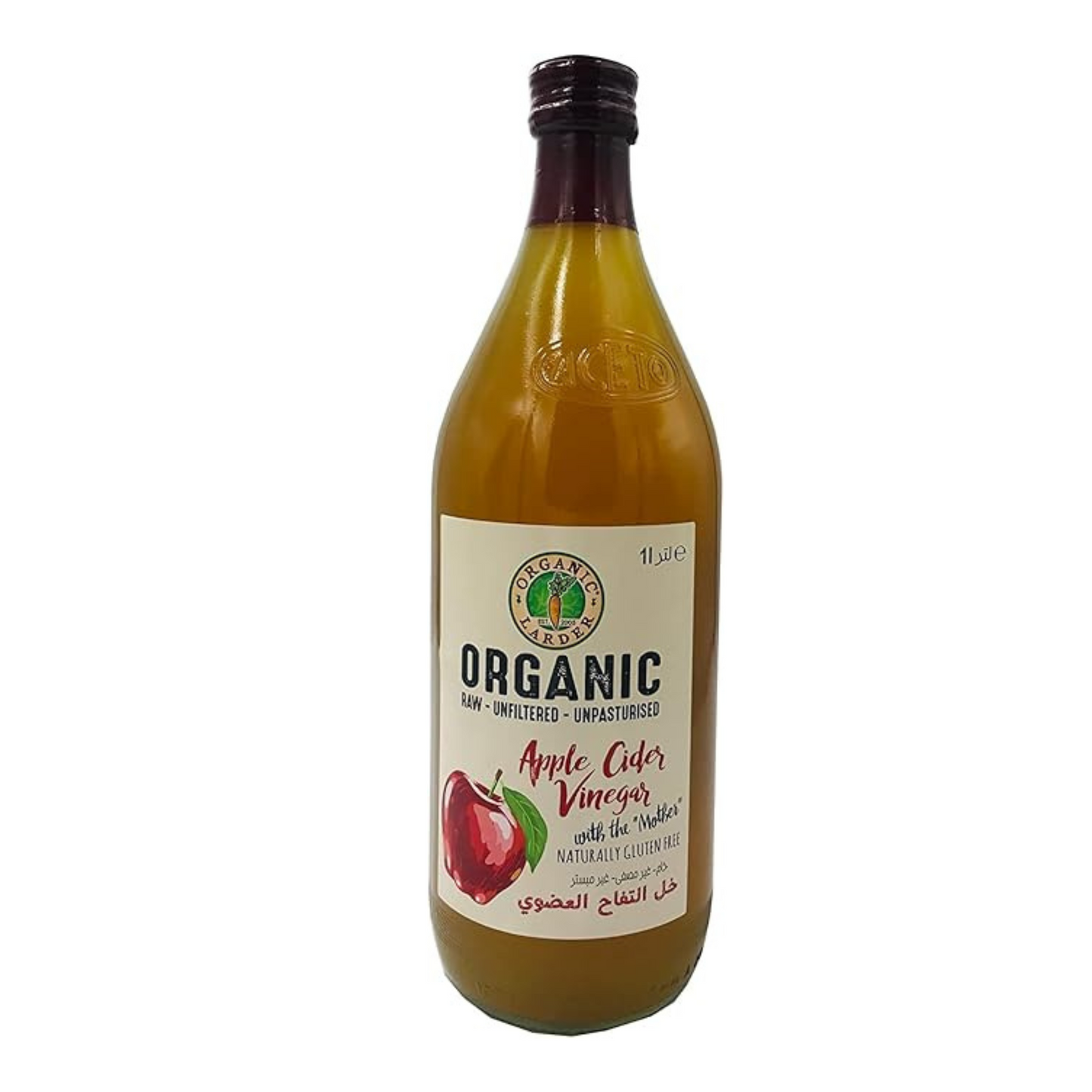 Organic Larder, ORGANIC APPLE CIDER VINEGAR 1Ltr