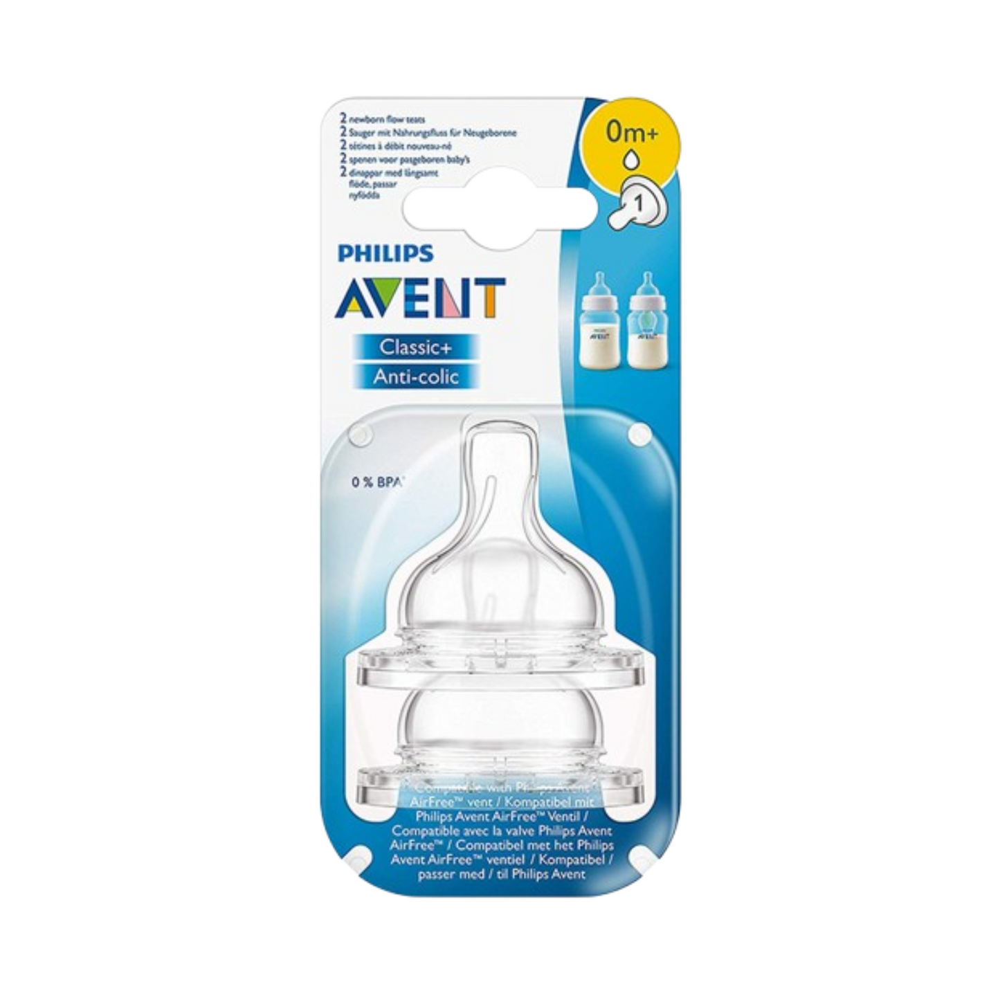 philips avent classic/classic plus teats 1 hole *2