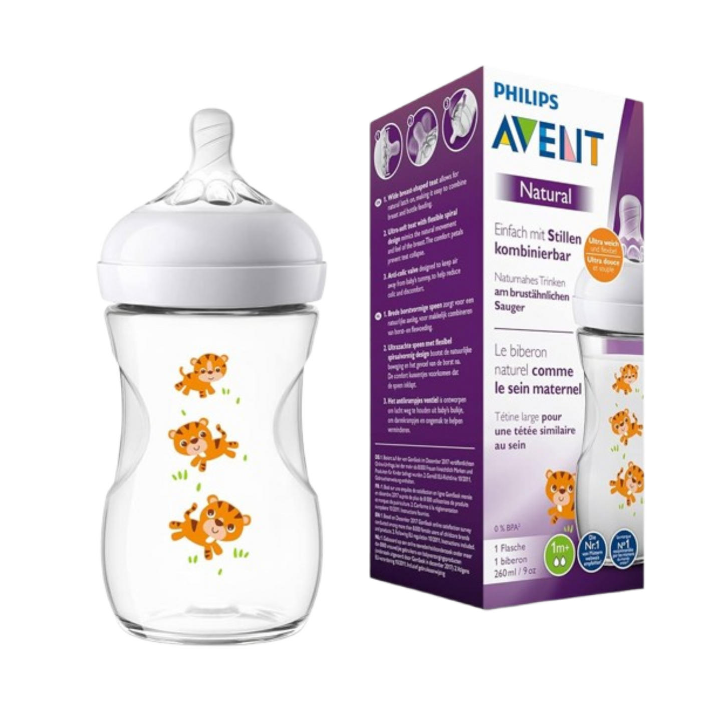 PHILIPS AVENT NATURAL 2.0 BOTTLE TIGER 260ML X1