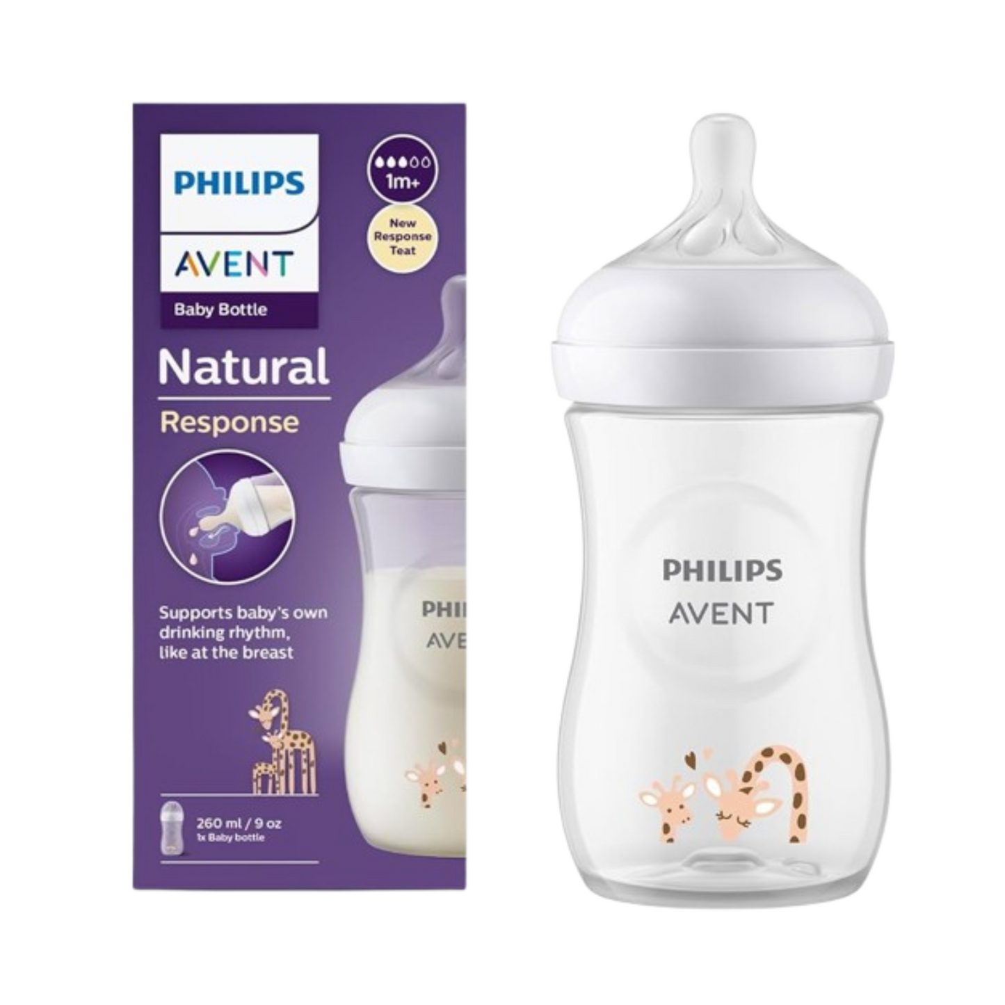 PHILIPS AVENT NATURAL 3.0 BOTTLE DECO GIRAFFE 260ML X1