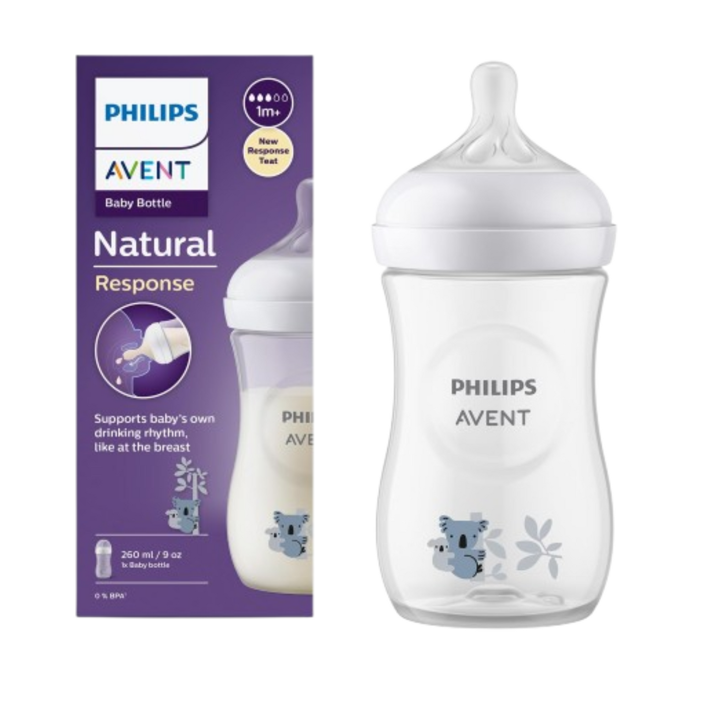 philips avent natural 3.0 feeding bottle deco 260ml koala