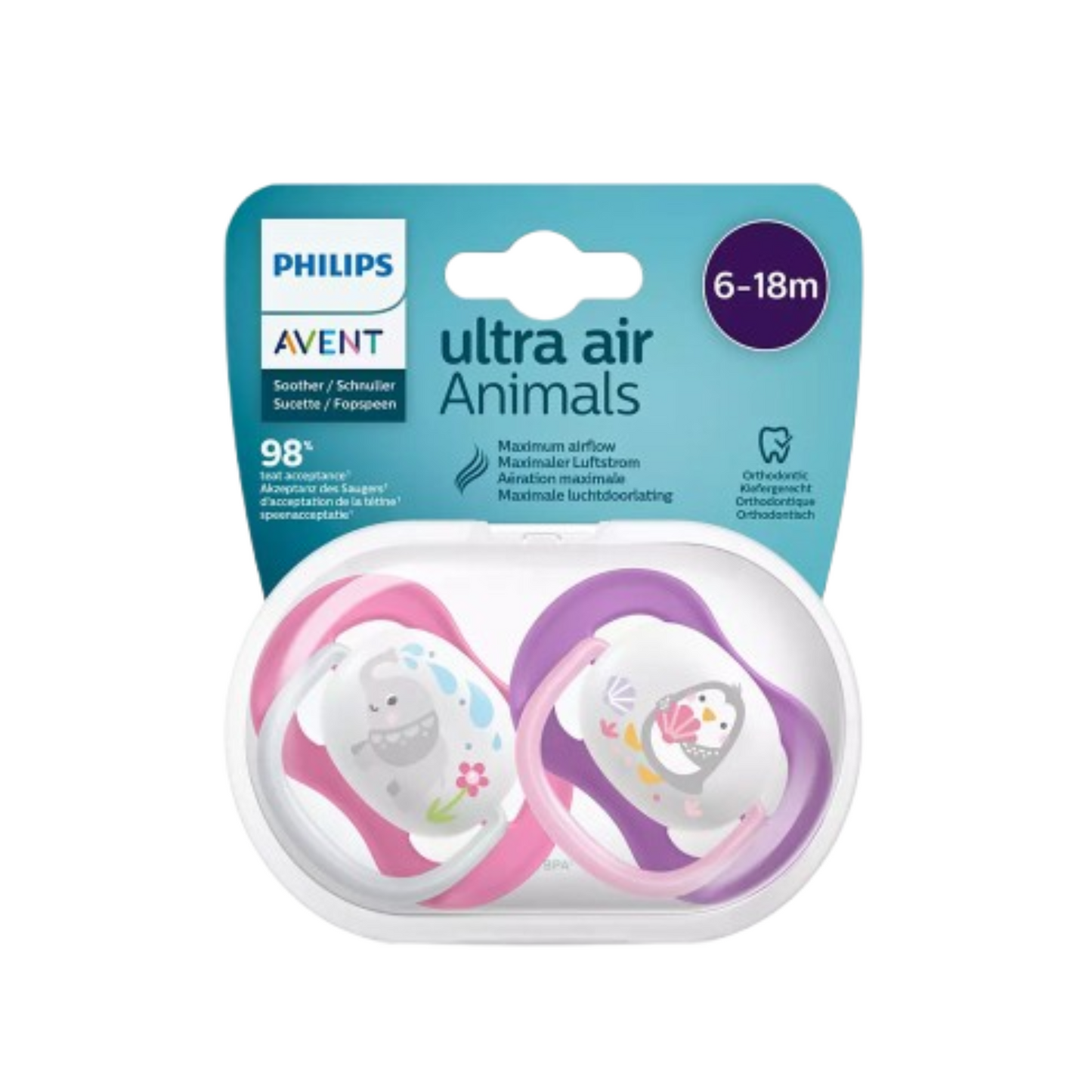 philips avent ultra air freelow sthr spaw/whale 6-18 m