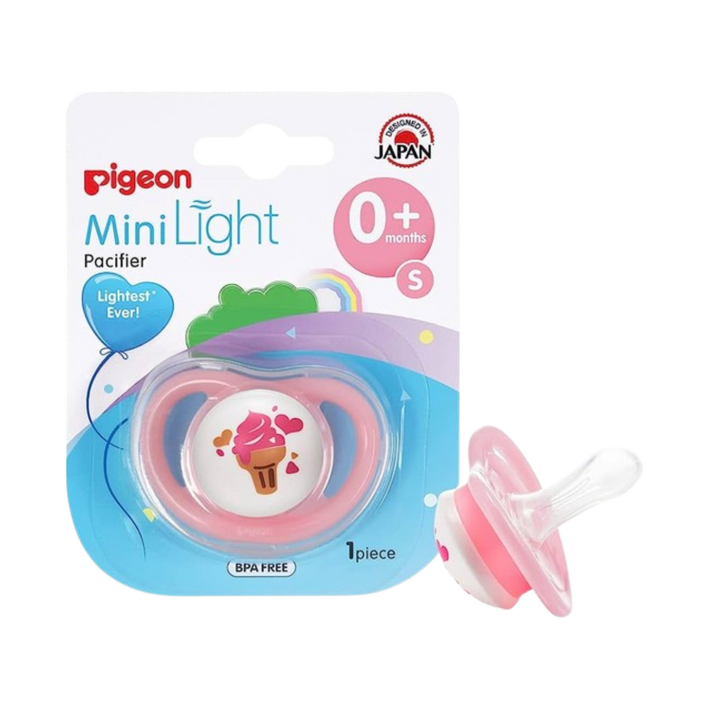 PIGEON MINILIGHT PACIFIER SIZE S GIRL 78458