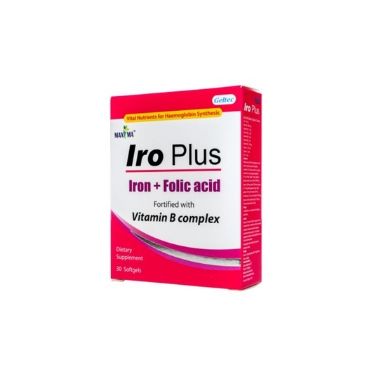 IRO PLUS Iron& Folic Acid combination (IRO PLUS) Combination Capsules30s