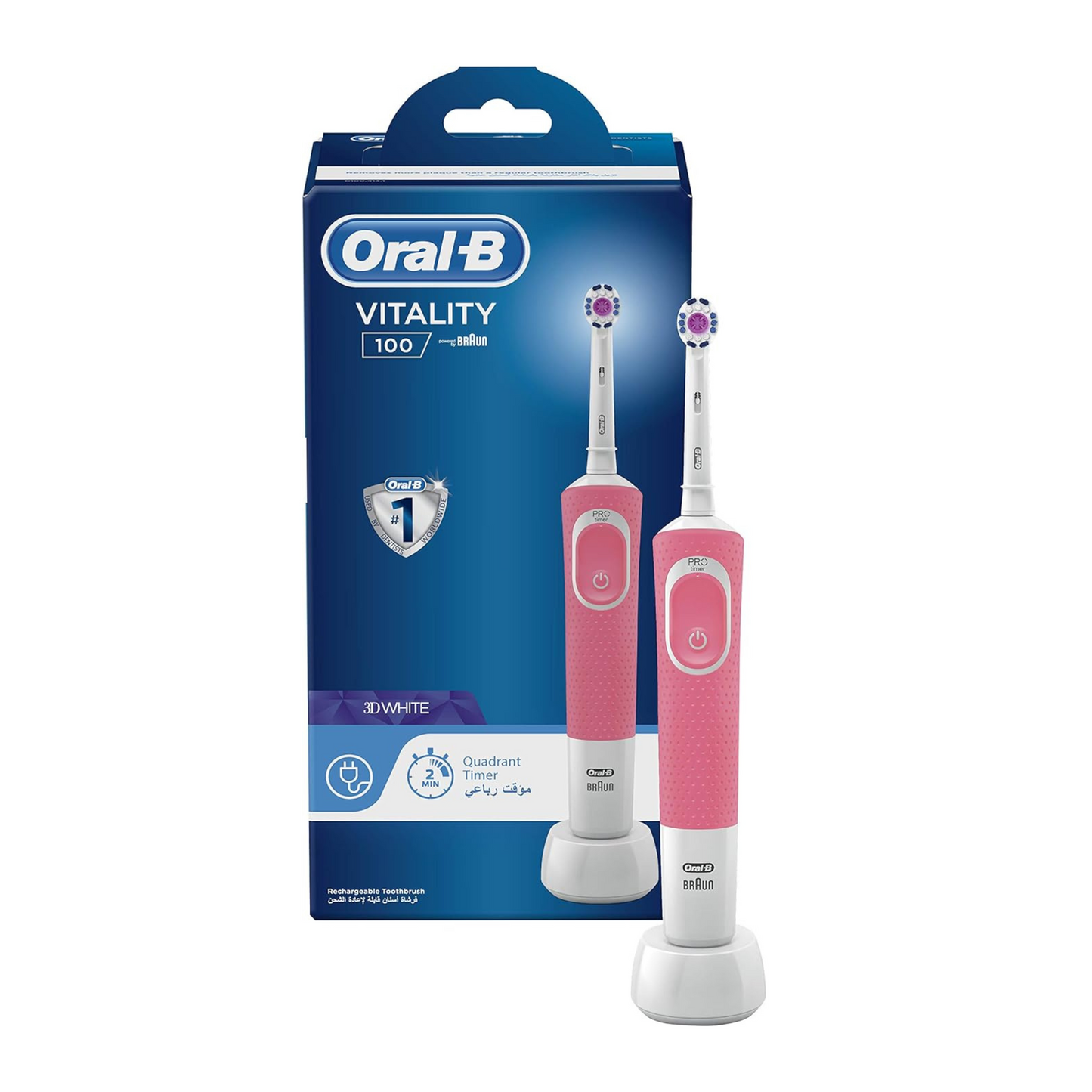 ORAL-B VITALITY 100 ELECTRIC RECHARGEABLE TOOTHBRUSH PINK