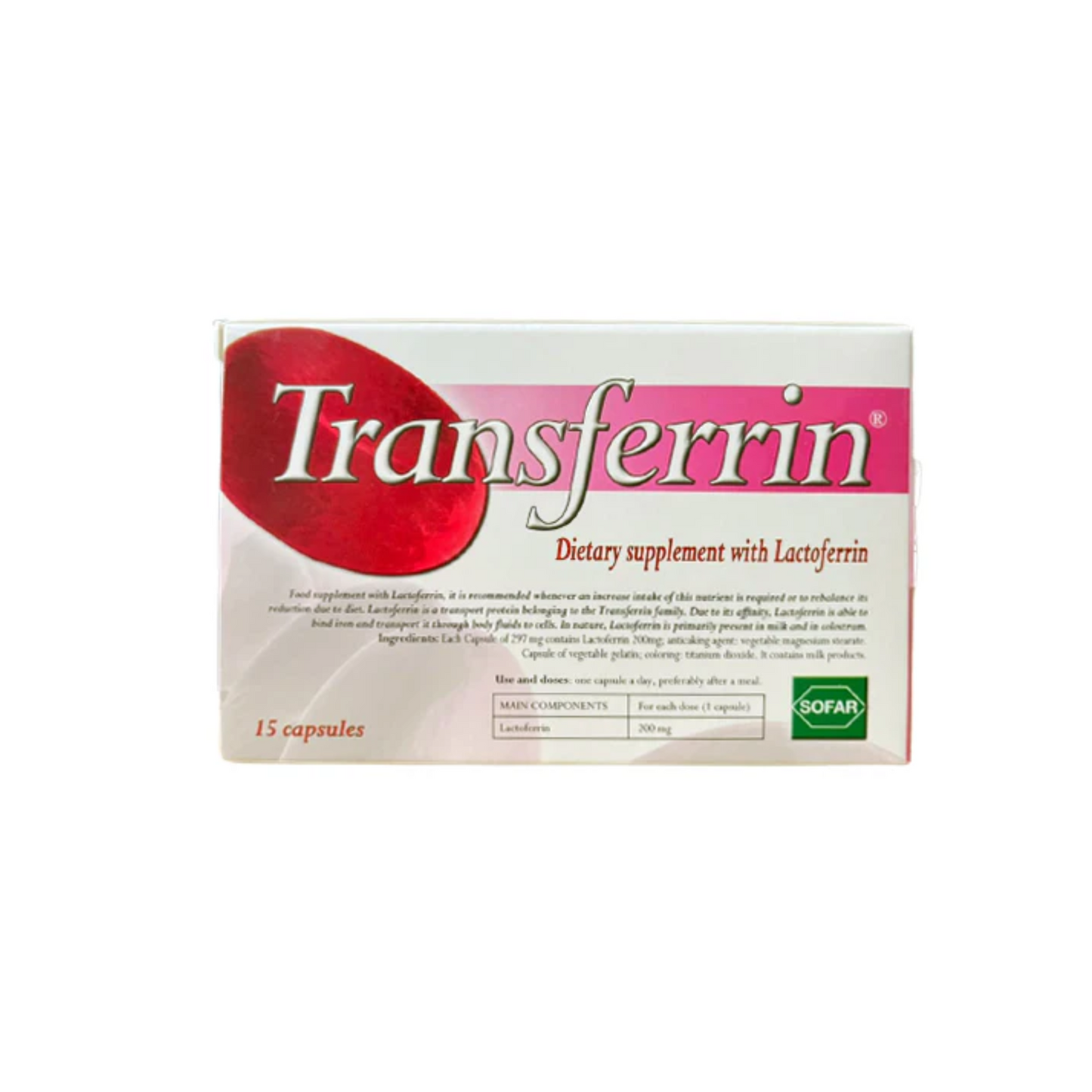 TRANSFERRIN 200 mg Capsules (Vegetable Origin) 15