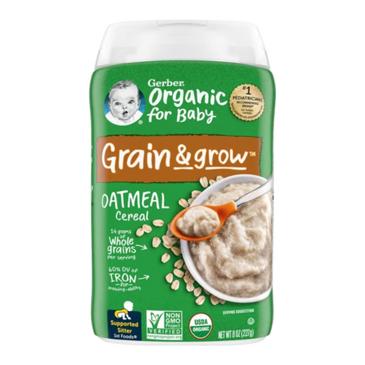 Gerber, Organic for Baby, Grain & Grow, 1st Foods, Oatmeal Cereal, 8 oz (227 g)