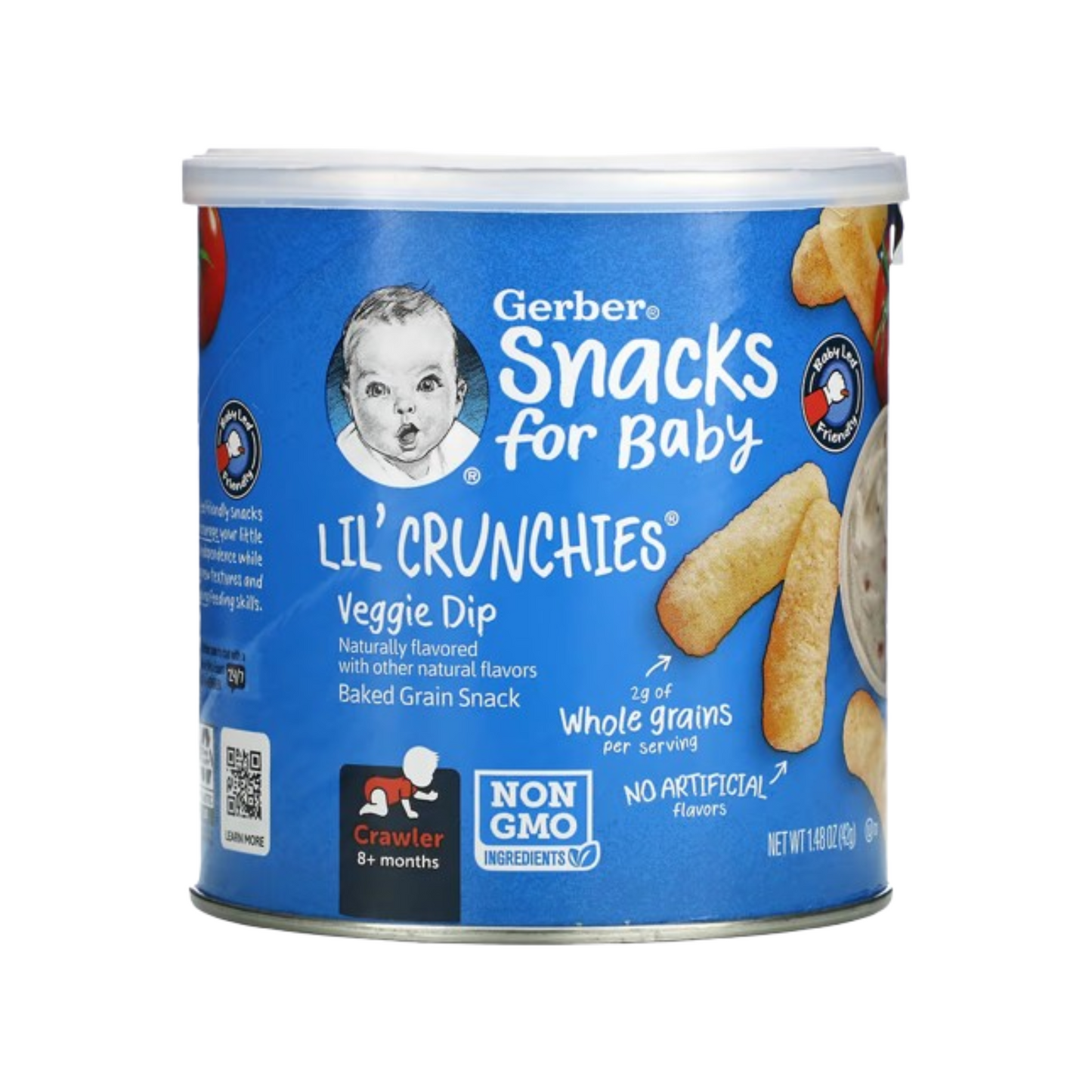 Gerber, Snacks for Baby, Lil' Crunchies, Baked Grain Snack, 8+ Months, Veggie Dip, 1.48 oz (42 g)