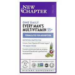 New Chapter, Every Man's One Daily 55+ Multivitamin, 72 Vegetarian Tablets