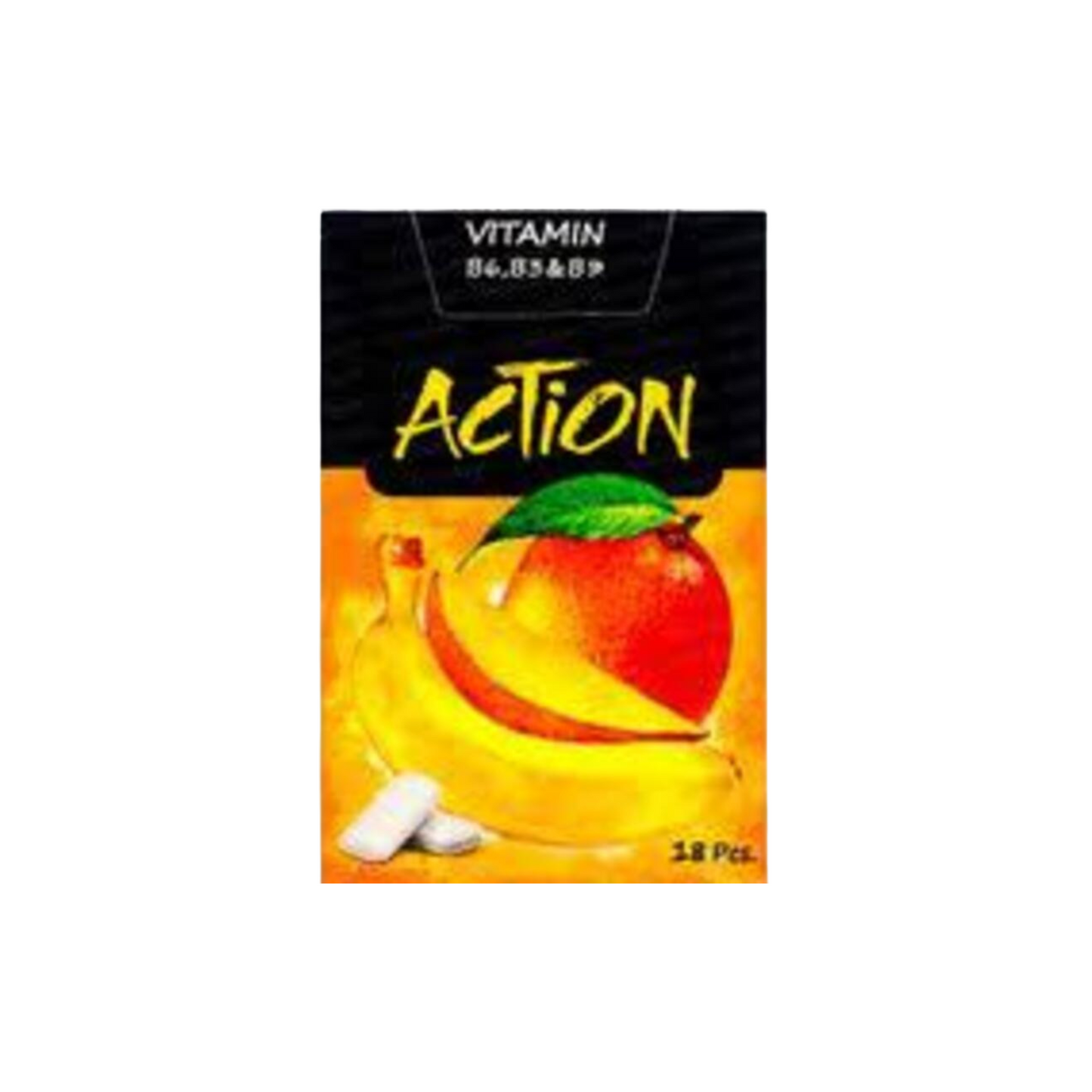 Action chewing gum banana mango flavor 25g