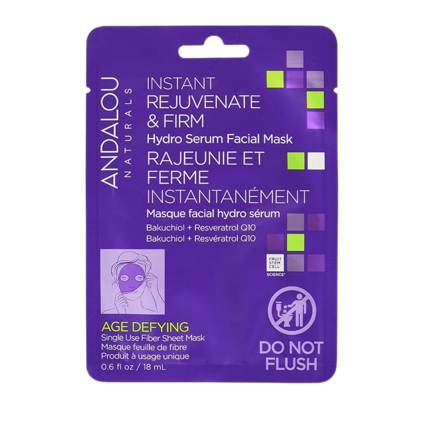 Andalou Naturals, Instant Age Defying, 8 Berry Fruit Enzyme Face Mask, .28 oz (8 g)