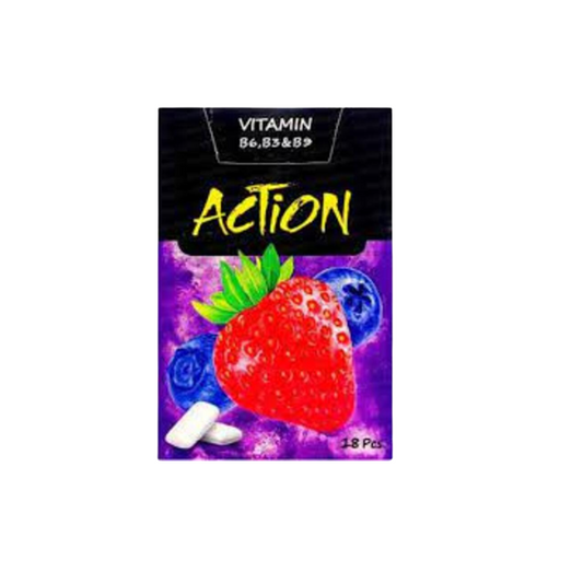 Action chewing gum berries flavor 25g