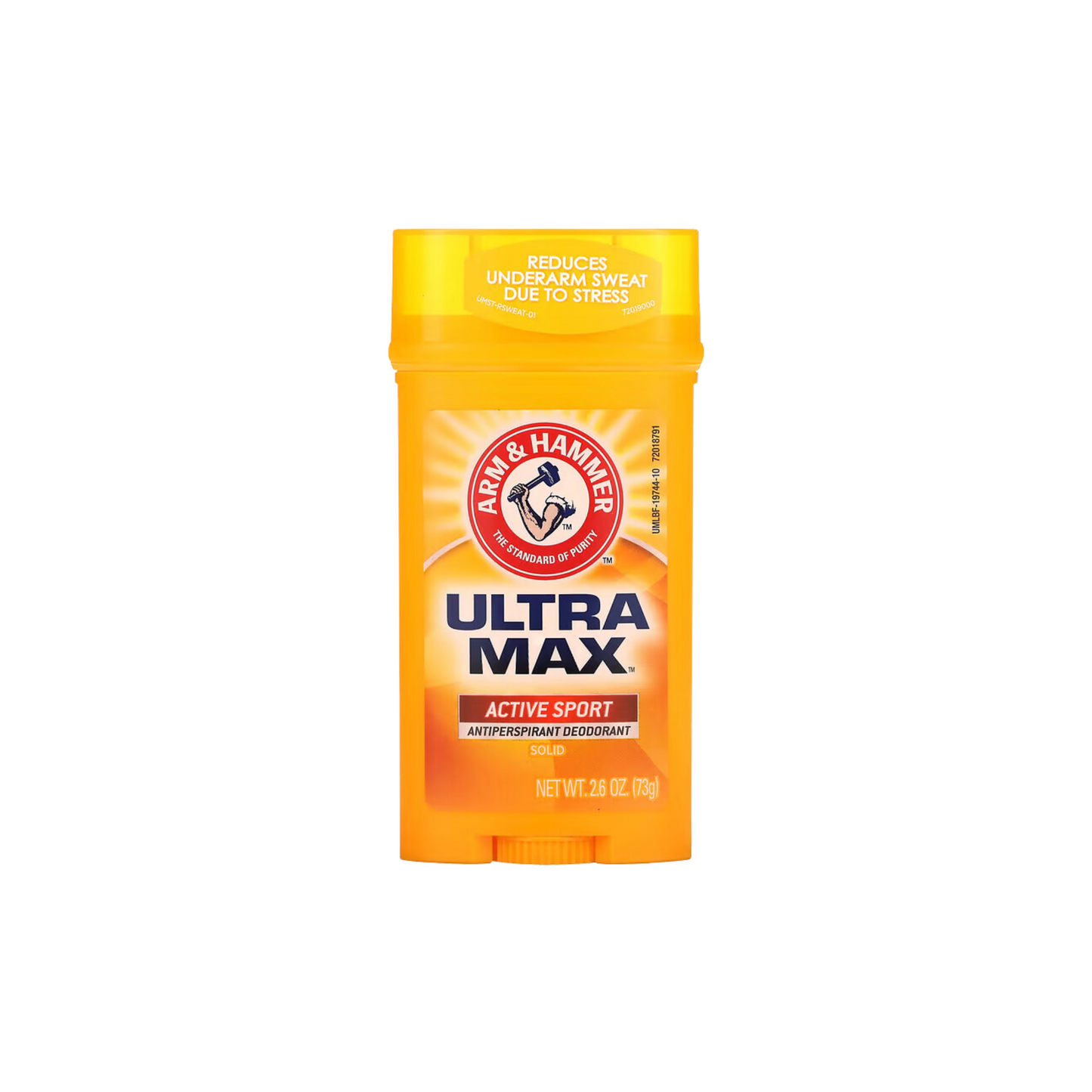 مزيل العرق الطبيعي Essentials من Arm and Hammer، Ultramax، مزيل عرق صلب مضاد للتعرق، للرجال، رياضي نشط، 2.6 أونصة 73 جم