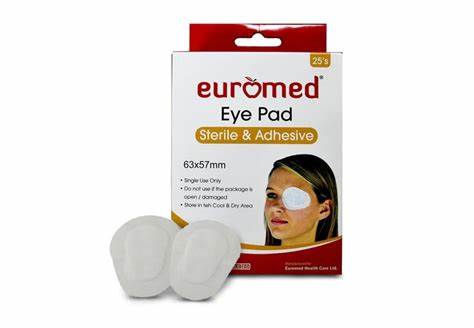 EUROMED EYEPAD STERILE AND ADHESIVE 6X5CM 25'S