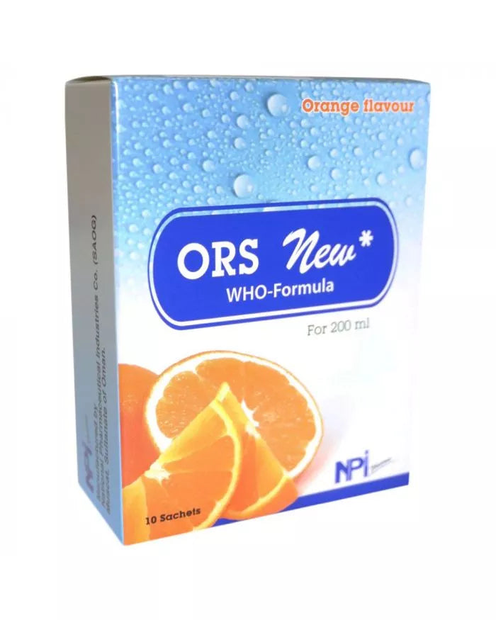 ORS New Orange Flavour Powder Sachets 10's