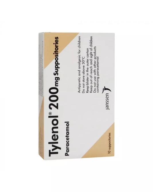 Tylenol Paracetamol 200 mg Suppositories 10's