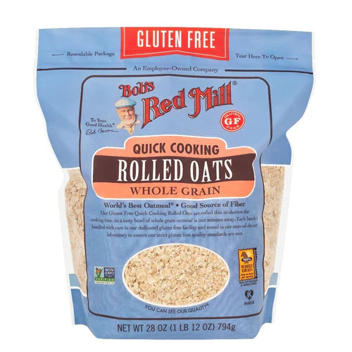 BOB'S RED MILL ORGANIC QUICK COOKING ROLLED OATS WHOLE GRAIN 907G