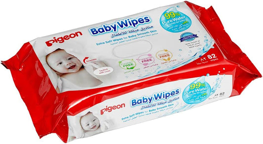 PIGEON, Baby Wipes, 99% Pure Water, Extra Soft,  82's