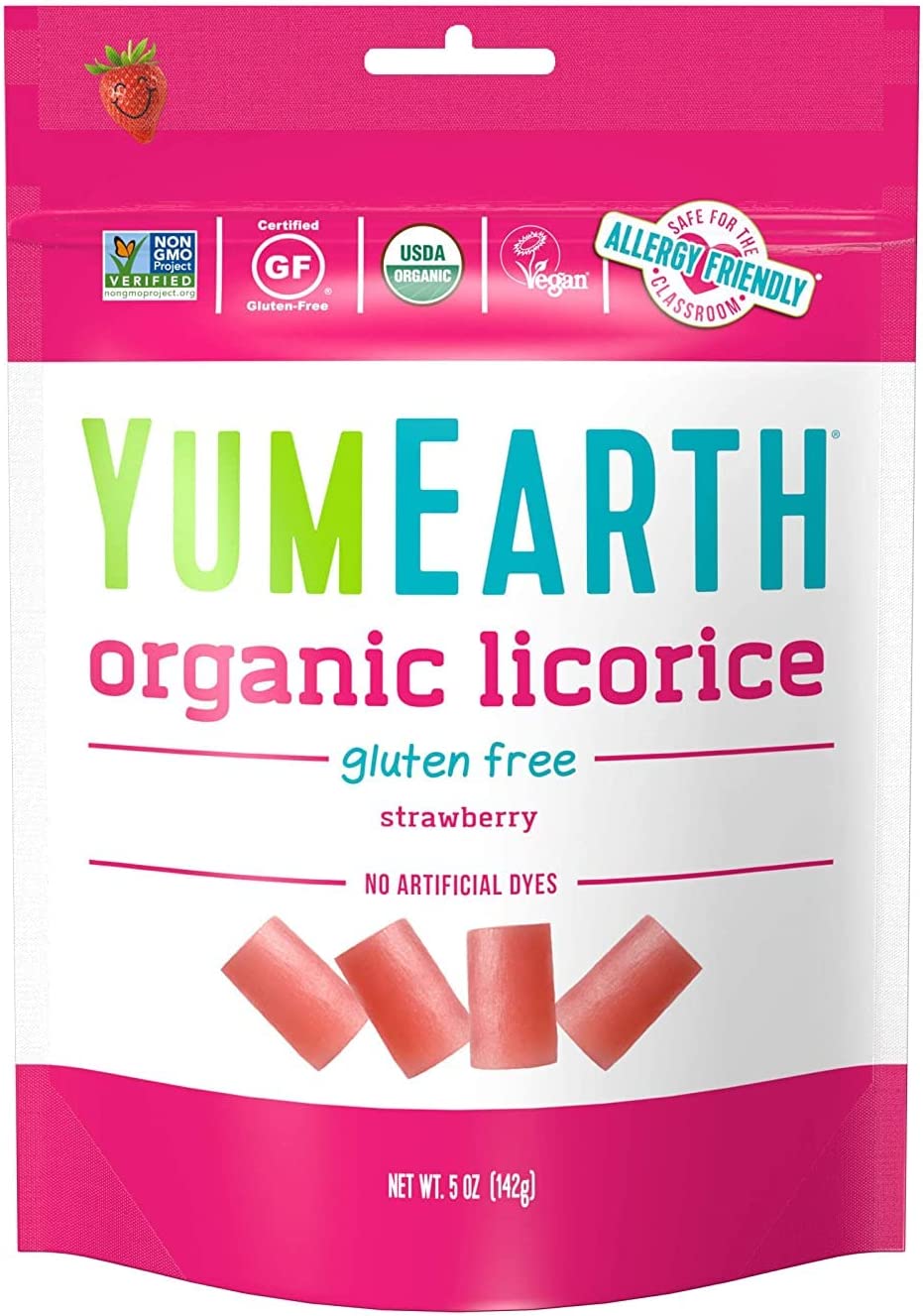 YumEarth, Organic Licorice, Strawberry, 5 oz (142 g)