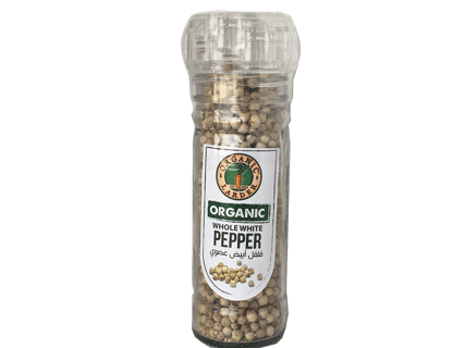 Organic Larder, white pepper whole 70g