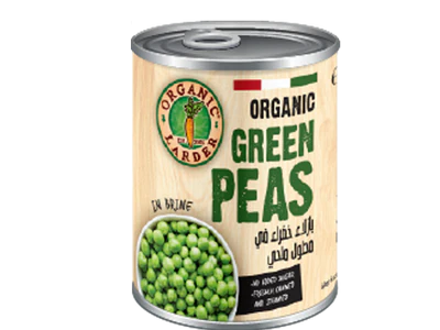 Organic Larder, Organic Green Peas in brine cann 340g